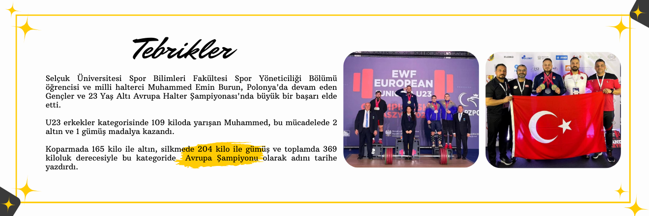 Muhammed Emin Burun, Polonya'da devam eden Gençler ve 23 Yaş Altı Avrupa Halter Şampiyonası'nda büyük bir başarı elde etti